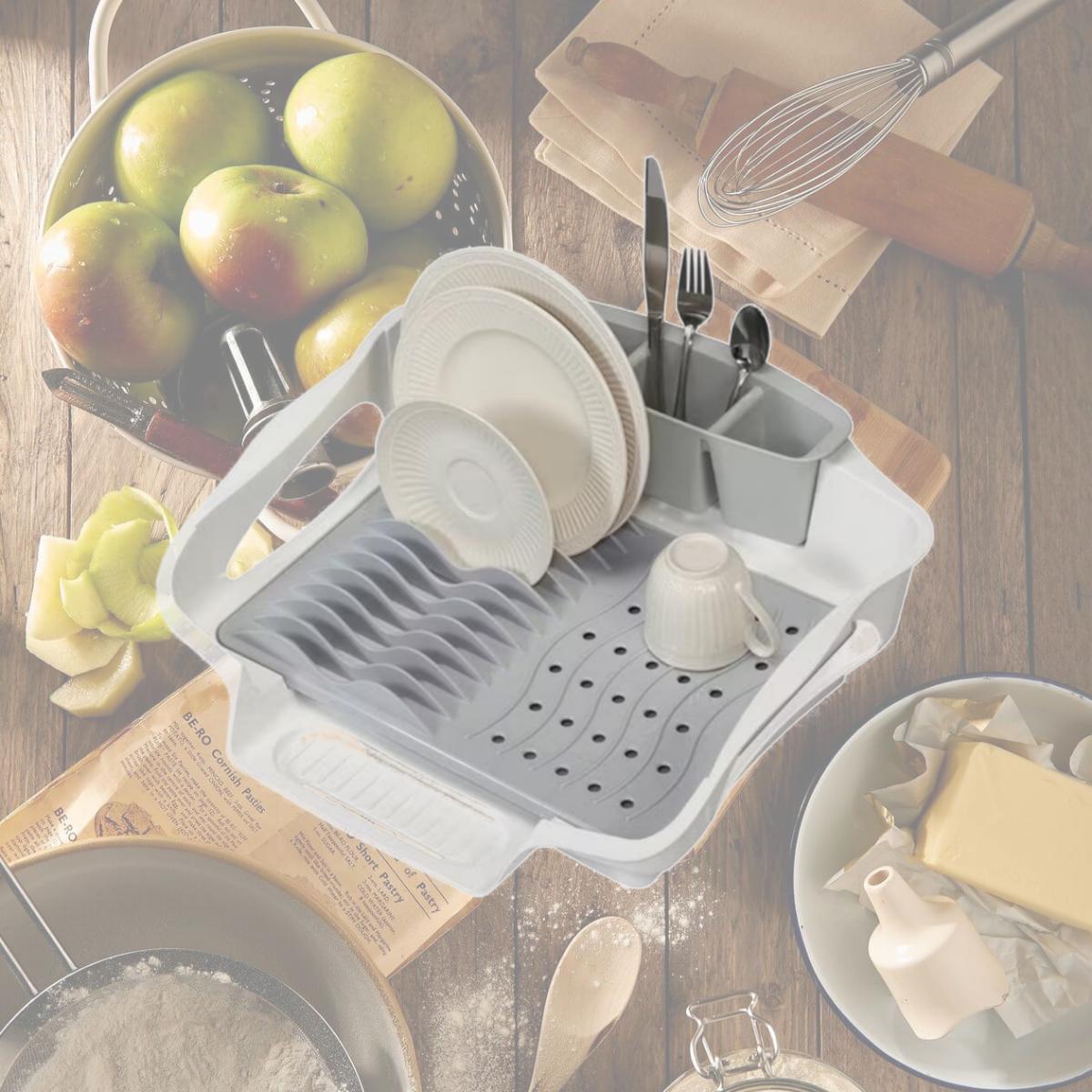 Picture of Creatv SLV-DISRCKWHT White & Gray Dish Rack Sleeve
