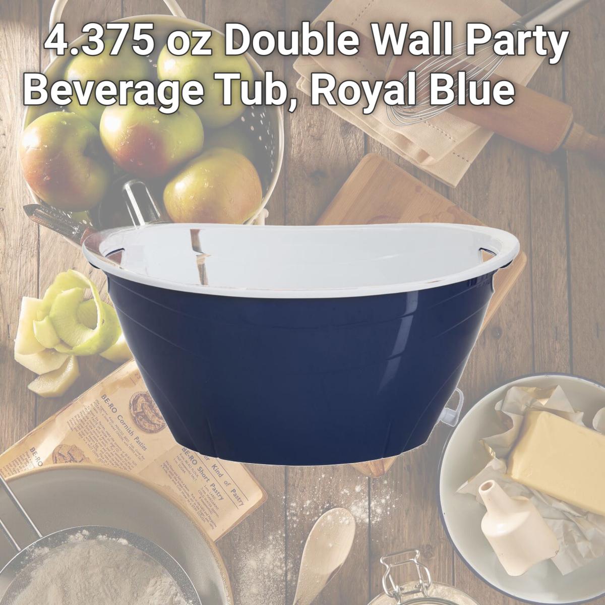 Picture of Creatv DWTUB-ROY 4.375 oz Double Wall Party Beverage Tub, Royal Blue