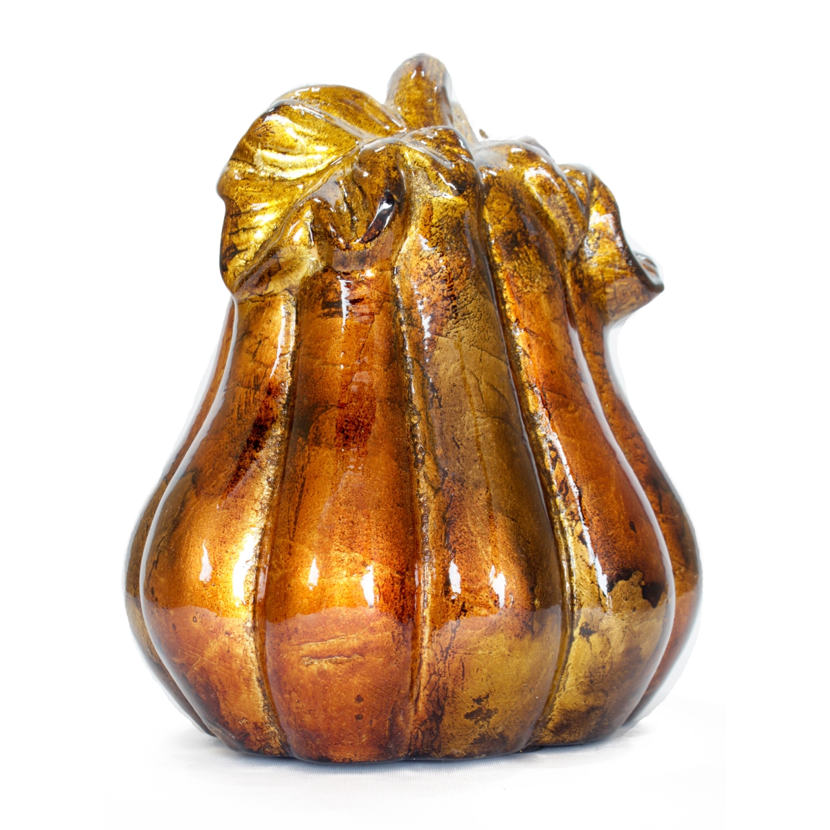 W07212-03 Autumn Foiled & Lacquered Ceramic Gourd Sculpture