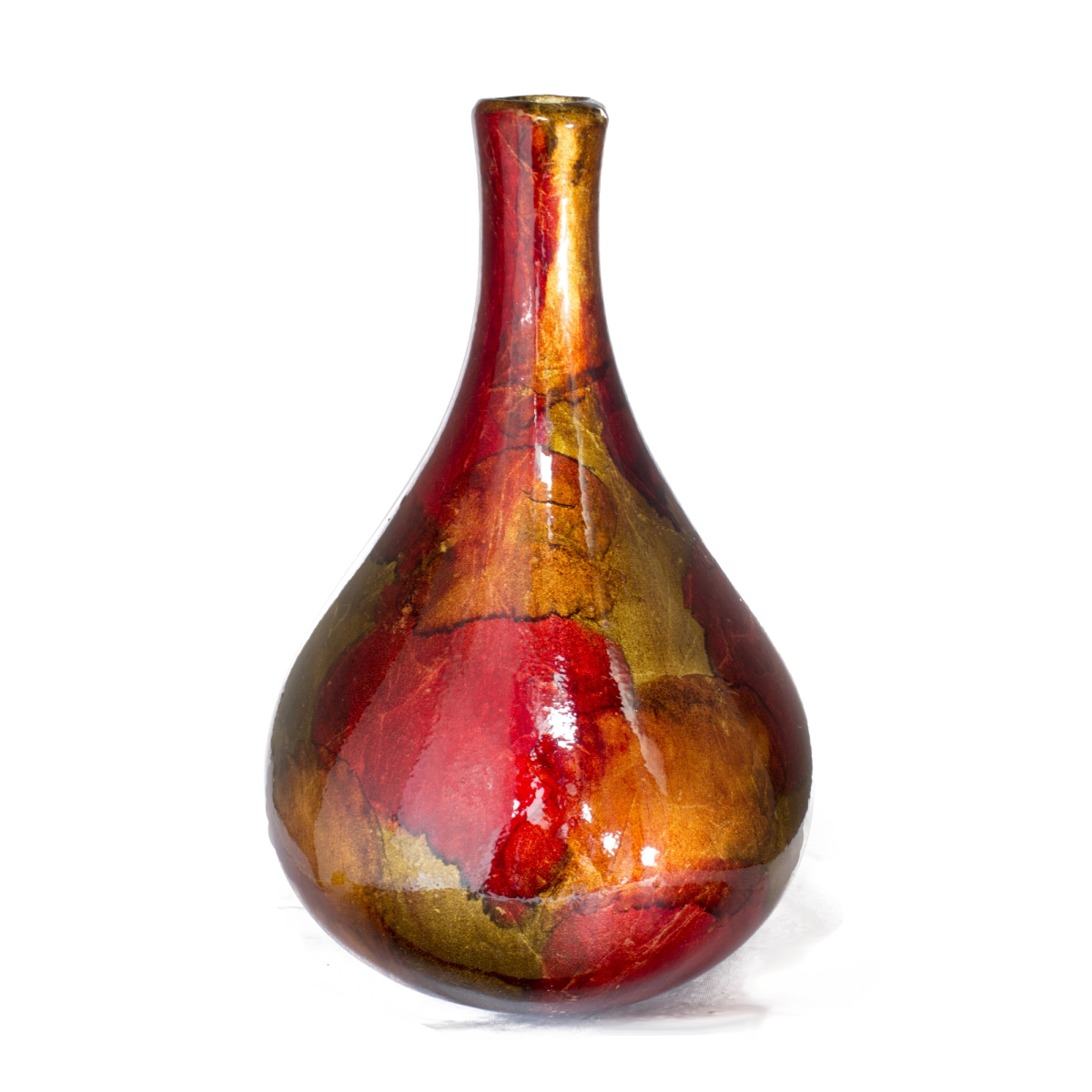 W0757-8003 Gianna Foiled & Lacquered Ceramic Teardrop Bud Vase