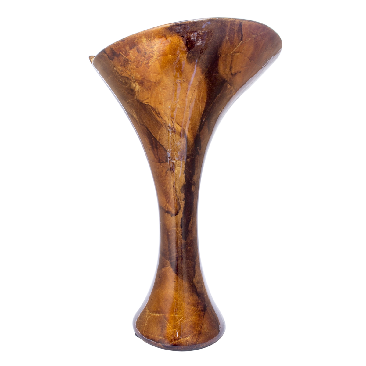 W08349-03 Milana Foiled & Lacquered Ceramic Trumpet Vase