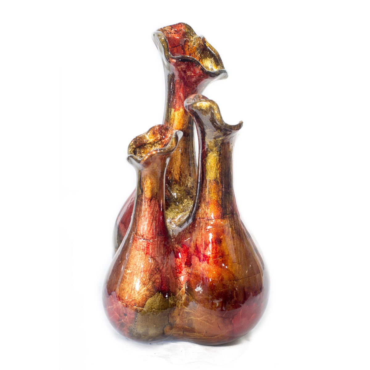 W085145-06 Autumn Foiled & Lacquered Ceramic 3-bud Vase