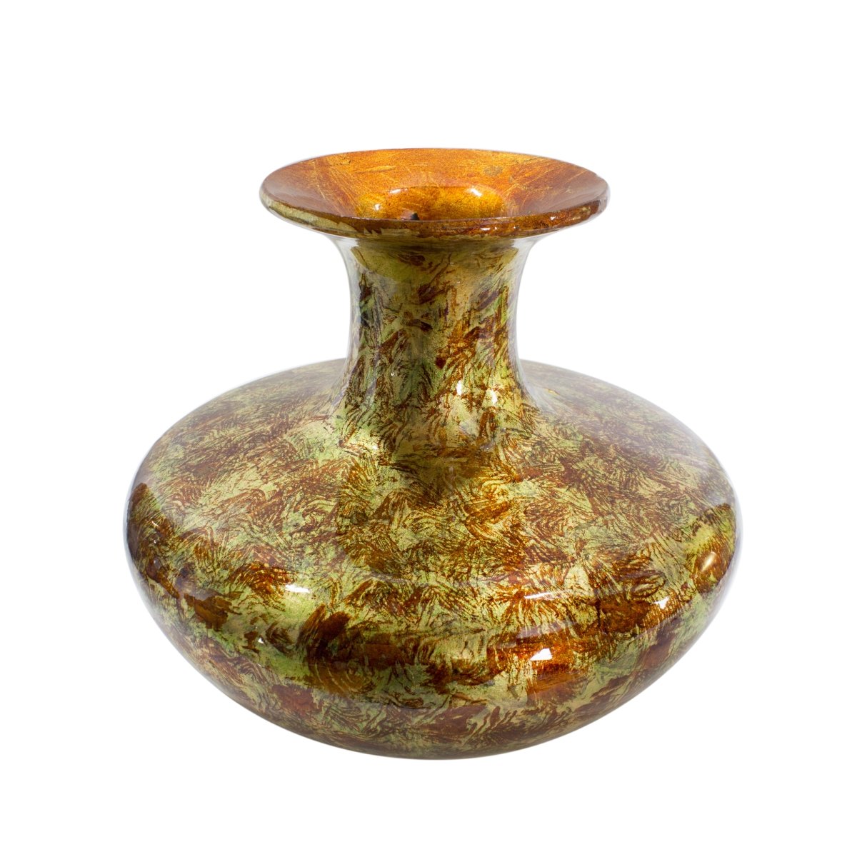 W137817-230 Kenya Foiled & Lacquered Ceramic Rotund Vase