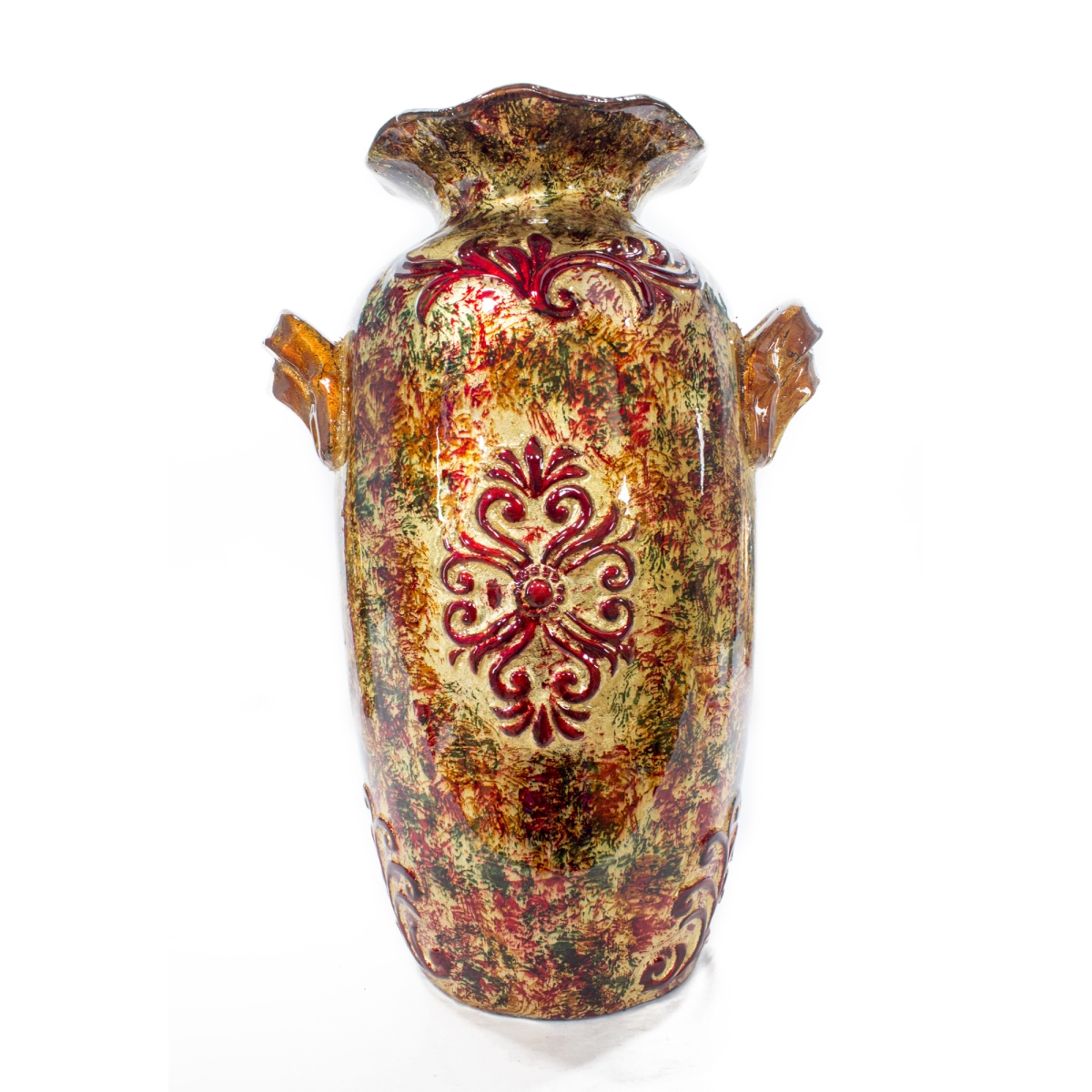 W137818-232 Mayim Foiled & Lacquered Ceramic Amphora Vase, Multi Color