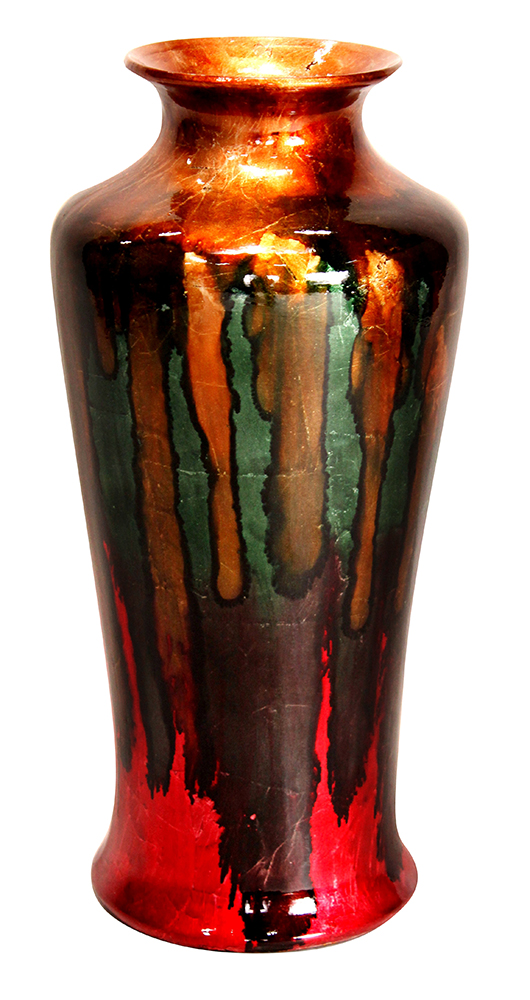 W0764-243 Leah 24 In. Foiled & Lacquered Ceramic Floor Vase - Multi-color