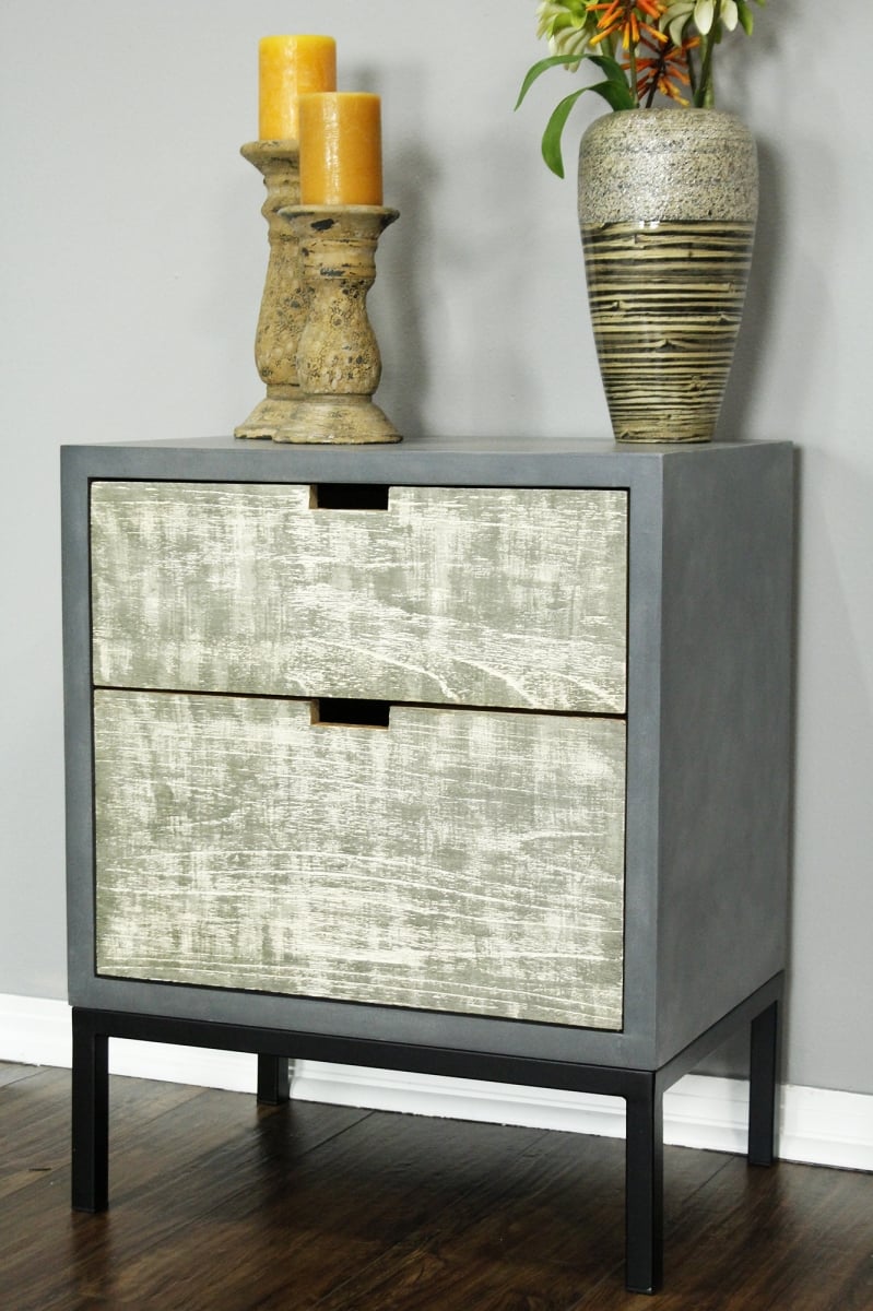 Nova 2-drawer Accent Cabinet - Gray With Distressed Gray