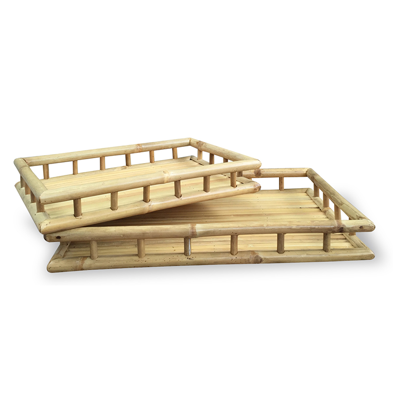 Kihei 2-piece Bamboo Nesting Tray Set - Natural