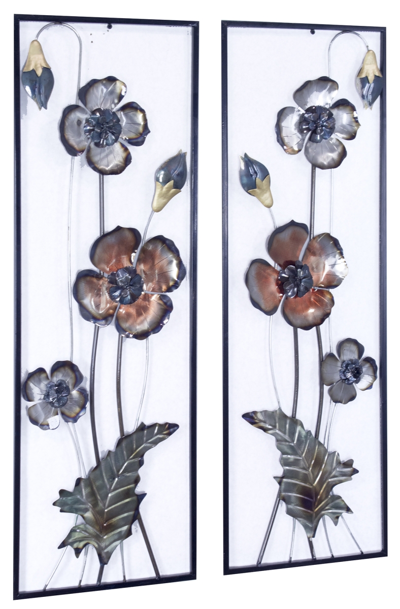 Midnight Garden Primrose Vertical Wall Panel, Multi-color - Set Of 2