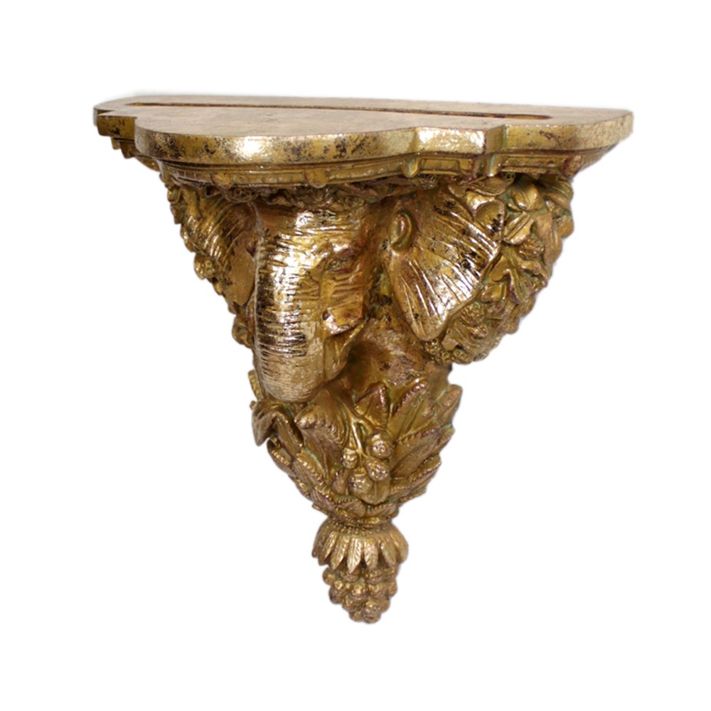 W4109-glf Apollo Large Classic Elephant Corbel - Pack Of 2, Gold Leaf