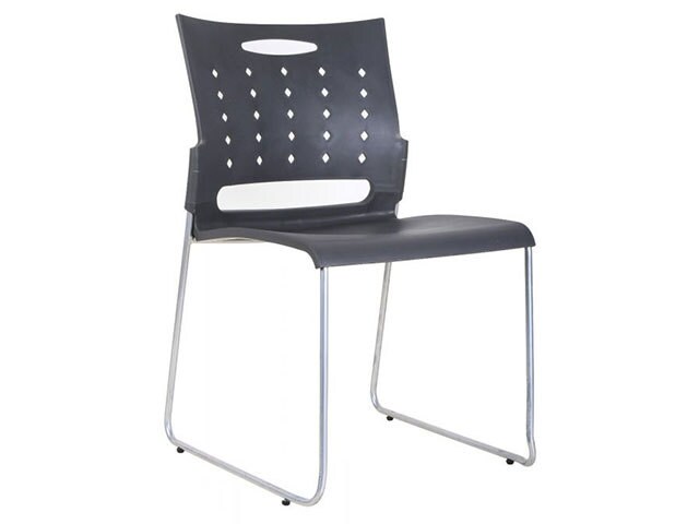 Tyfc2327 25 In. Mid Back Plastic Chair, Black - Pack Of 4
