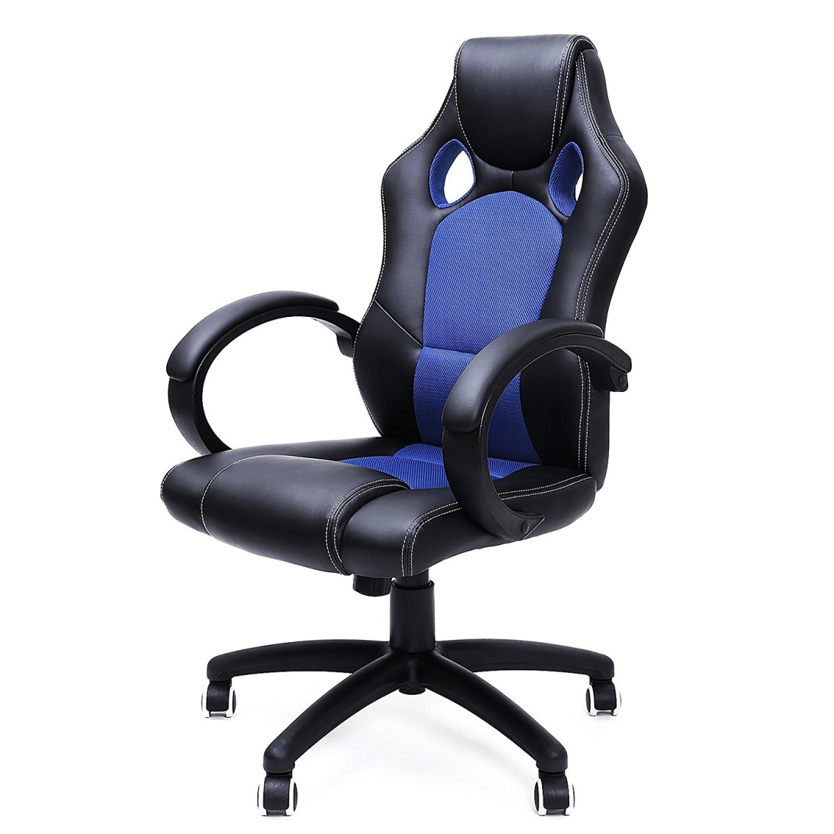 Tyfc210033 31.5 In. Executive High Back Gaming Style Chair, Black & Blue