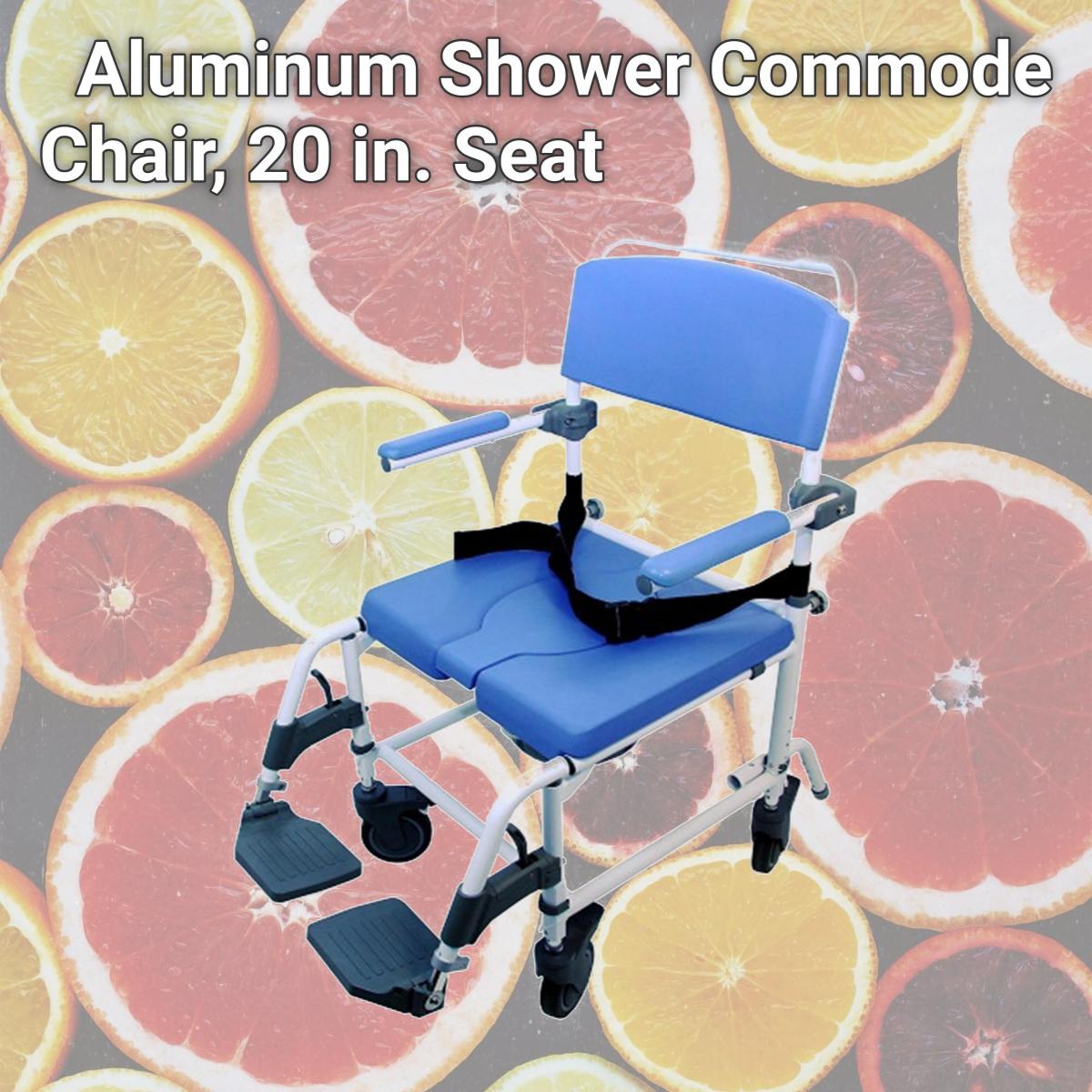 Picture of Healthline 791154430019 Aluminum Shower Commode Chair, 20 in. Seat