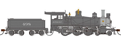 Bac51405 Ho Scale 4-6-0 No.498 Model Train Steam Locomotive Sound Value Santa Fe