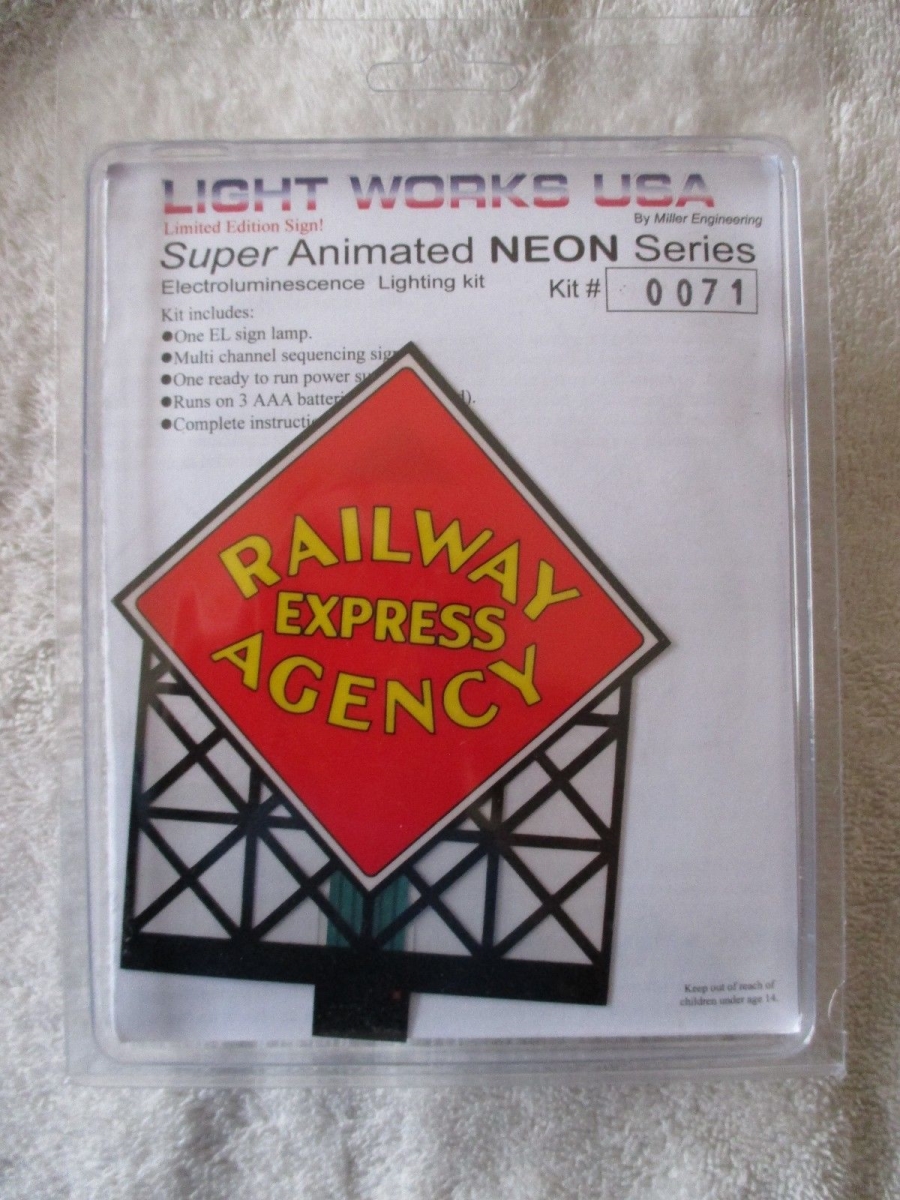 Mie0071 Ho & O Railway Express Agency - Animated Neon Style Billboard Sign Kit