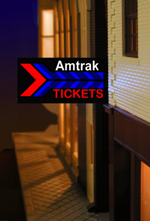 Mie64812r Ho & O Amtrak Station Animated Neon Sign