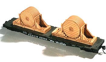 Cho7246 Heavy Cable Spools Train Freight Car Load
