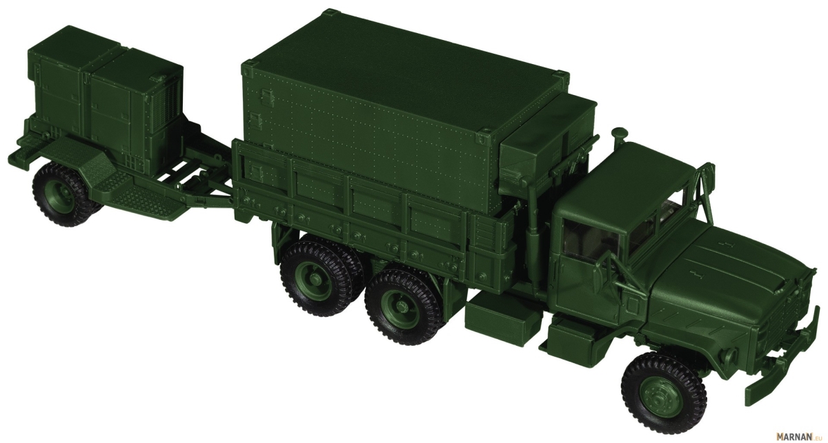 Roc05179 Minitank Us Army M923 Truck With Signal Shelter & Gen Trailer