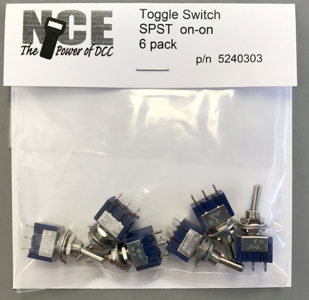 0303 5a 125v Spst Toggle Switch, Pack Of 6