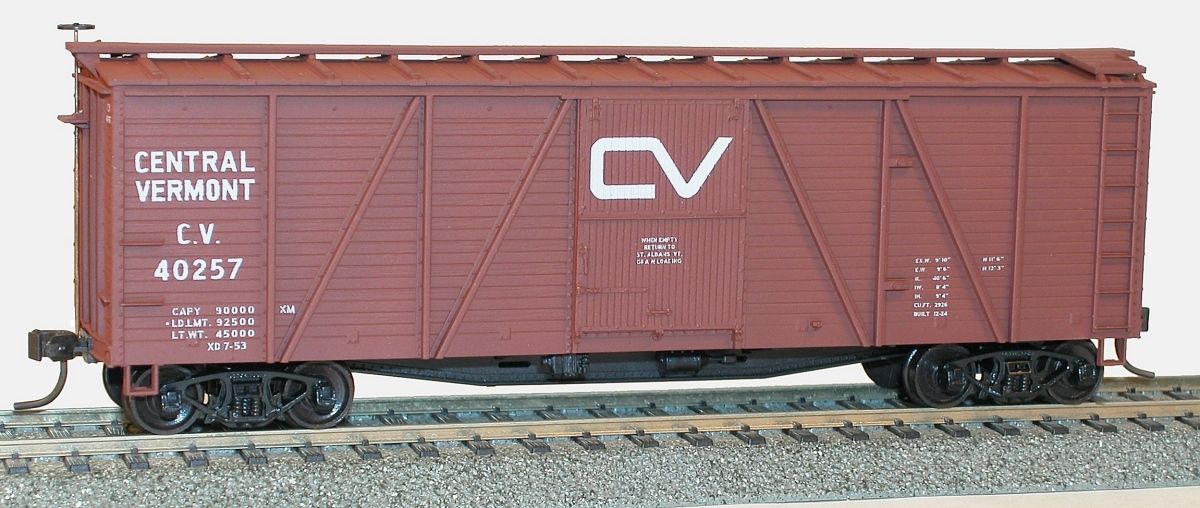 Acu70111 40 Ft. 6 Panel Wood Boxcar Central Vermont
