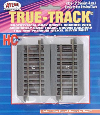 Atl452 3 In. Straight True Track - Pack Of 4