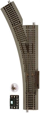 Atl484 True-track 22 In. Radius Snap-switch Remote Lh Ho Scale Nickel Silver Model Train Track