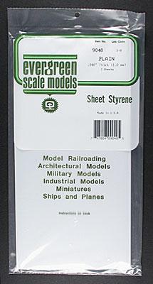 Evg9040 0.040 In. Plastic Styrene Plain Sheet