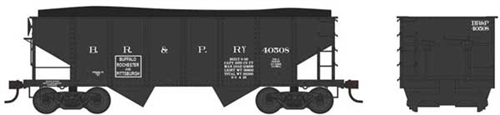 Bow37963 N Prr Class Gla 2-bay Late Scheme Open Hopper - Buffalo, Rochester & Pittsburgh 40539 - Black