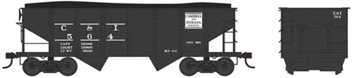 Bow37970 N Prr Class Gla 2-bay Open Hopper, Cambria & Indiana 596 - Black
