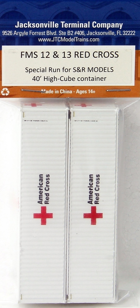 Jtcfms12&13 N 40 Ft. High Cube Containers With Magnetic System, Ameican Red Cross Special Run