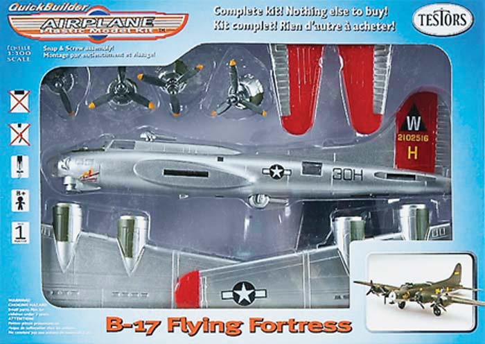 Tes890003nt 1 Isto 100 Snap B-17 Flying Fortress Aircraft Model Kit - Silver