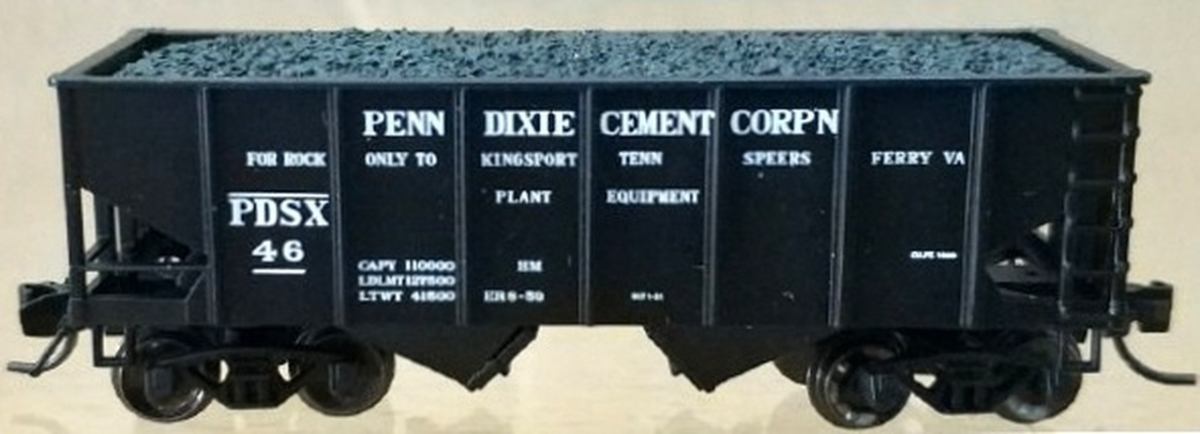 Blu60441 N Scale Penn-dixie Cement Usra 2-bay Hopper Car