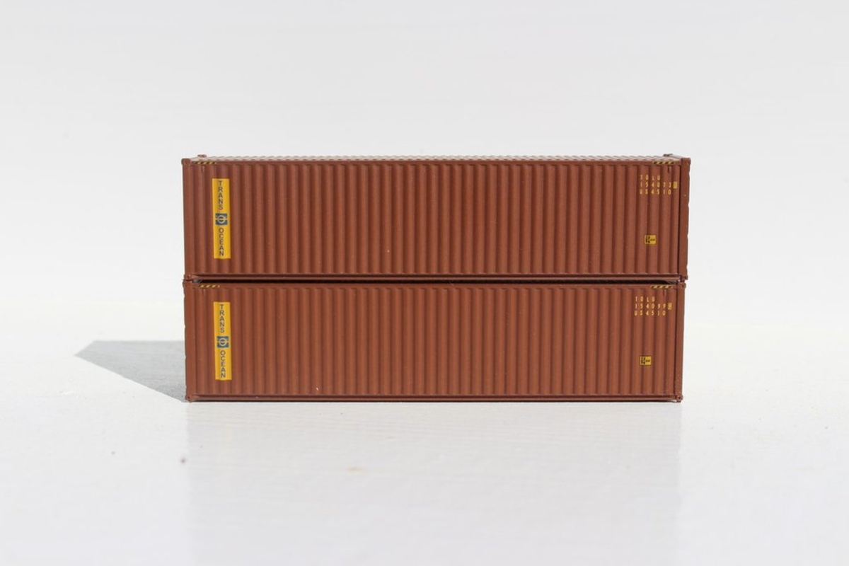 Jtc405027 40 Ft. N Scale Trans Ocean High Cube Container With Magnetic System & Corrugated Side