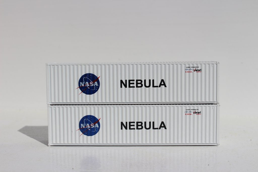 Jtc405042 40 Ft. N Scale Nasa Nebula High Cube Container With Magnetic System & Corrugated Side