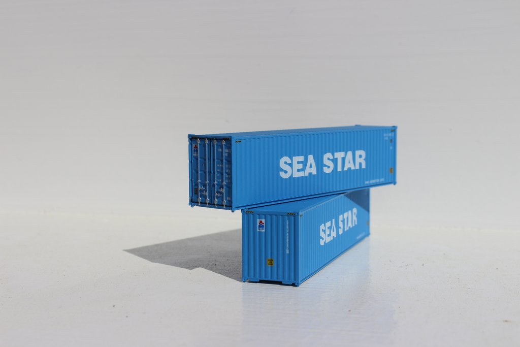 Jtc405043 40 Ft. N Scale Sea Star High Cube Container With Magnetic System & Corrugated Side