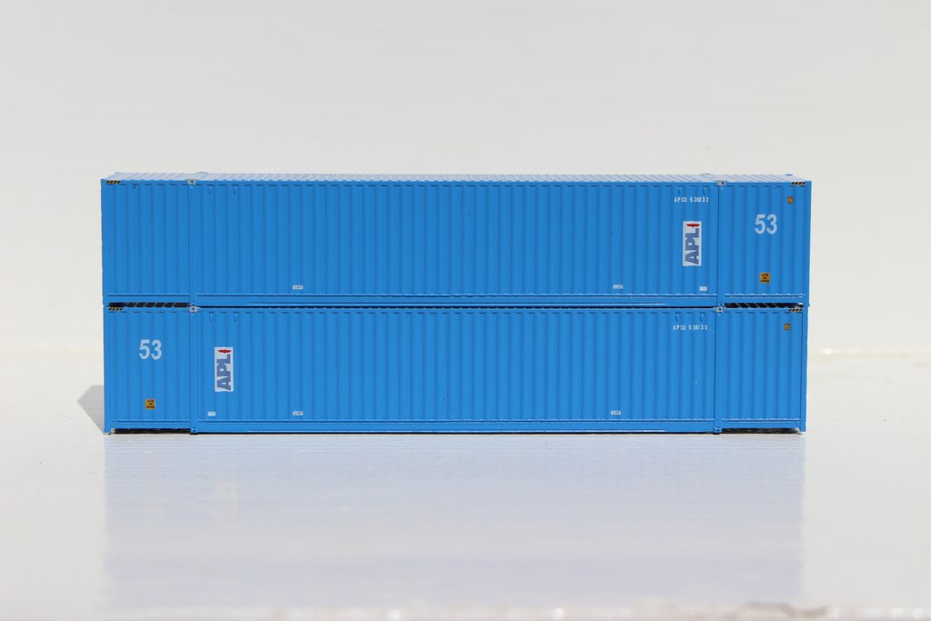 Jtc535005 53 Ft. N Scale Apl Fade Container With Corrugated Side & Magnetic System - Pack Of 2
