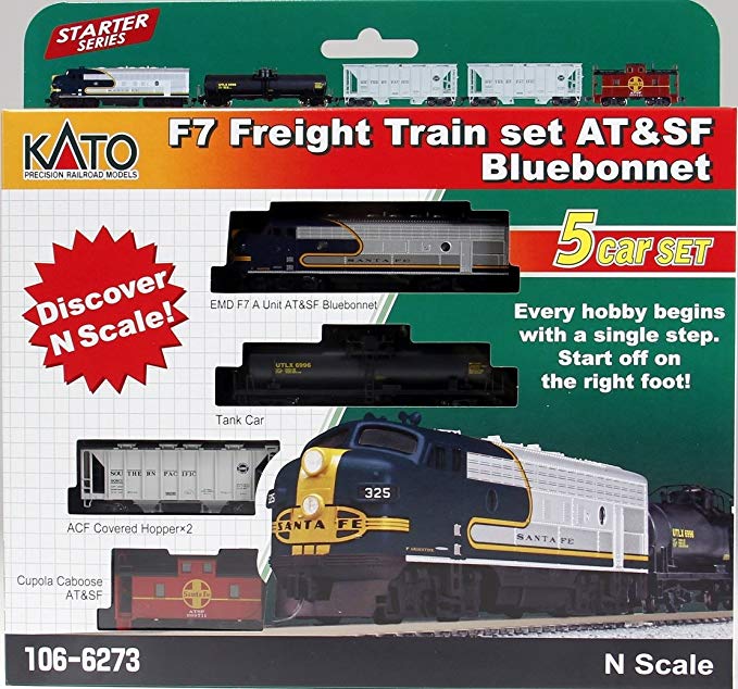 Kat1066273 N Scale At & Sf F7 Freight Train Set
