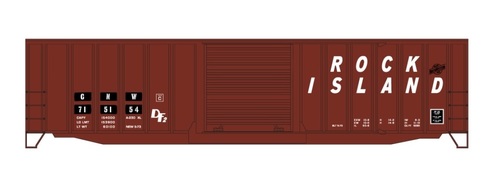 Acu81122 Ho Scale Rock Island With Chicago & North Western 50 Ft. Exterior Post Steel Box Car, Brown