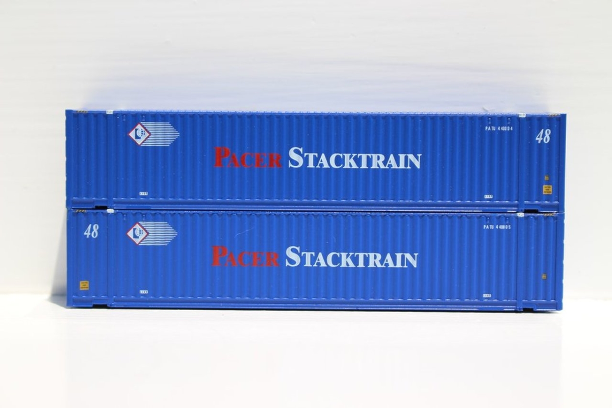 Jtc485003 N Scale Pacer Stacktrain 48 Ft. High Cube 3-42-3 Pcr Style Corrugated Container, Pack Of 2