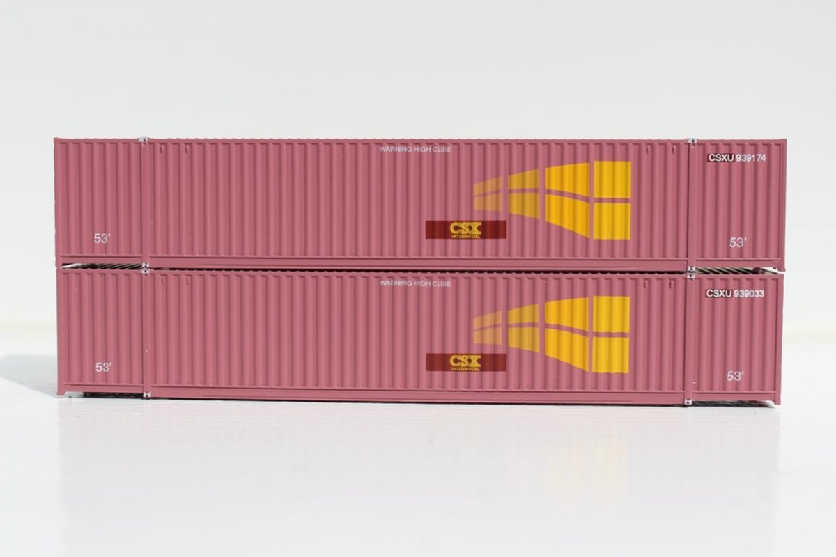 Jtc535017 N Scale Csx Intermodal 53 Ft. High Cube 6-42-6 Corrugated Container With Magnetic System, Ex-stax Patch