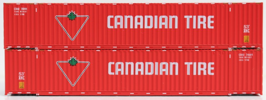 Jtc535050 N Scale Canadian Tire 53 Ft. High Cube 6-42-6 Corrugated Container With Magnetic System, Pack Of 2