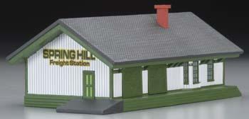 Imx6332 Freight Station Assembled Perma-scene, N Scale Model Railroad Building