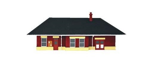 Imx6337 Small Town Station Assembled Perma-scene, N Scale Model Railroad Building
