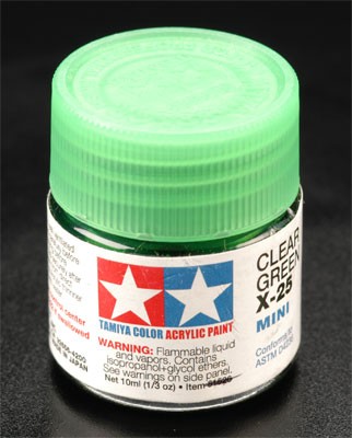 Tamiya Paint TAM81525 Tamiya Mini X-25 Arcylic Glass Jar Paint - Clear Green Tamiya Paint TAM81525 Tamiya Mini X-25 Arcylic Glass Jar Paint - Clear Green