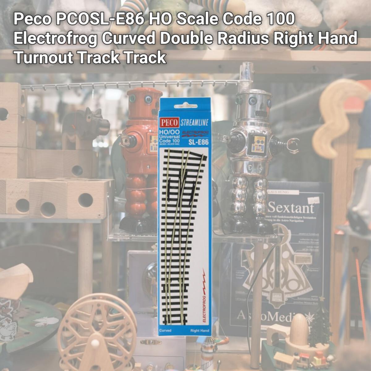 Picture of Peco PCOSL-E86 HO Scale Code 100 Electrofrog Curved Double Radius Right Hand Turnout Track Track