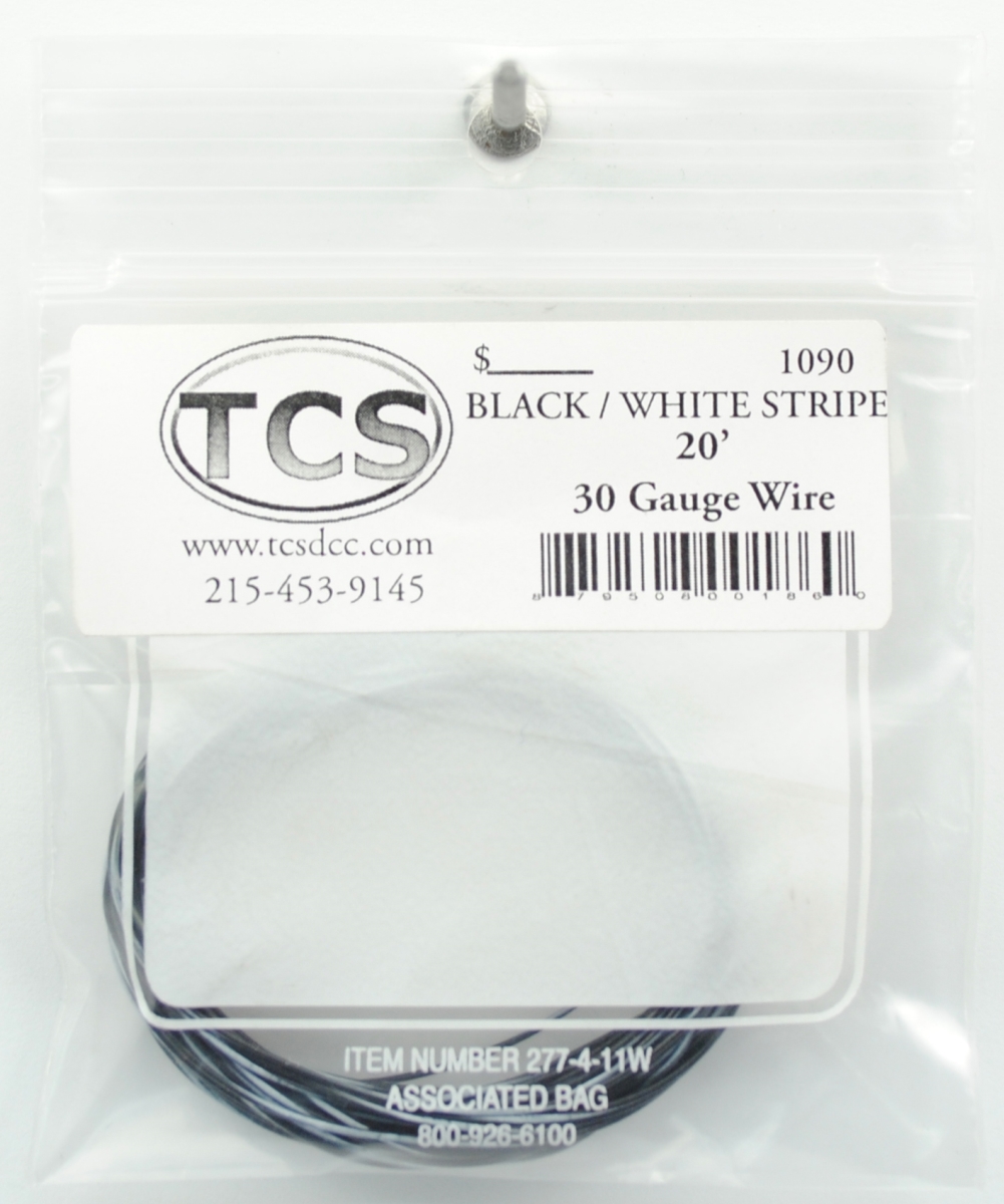 Tcs1090 20 Ft. 30awg - Black & White Stripe