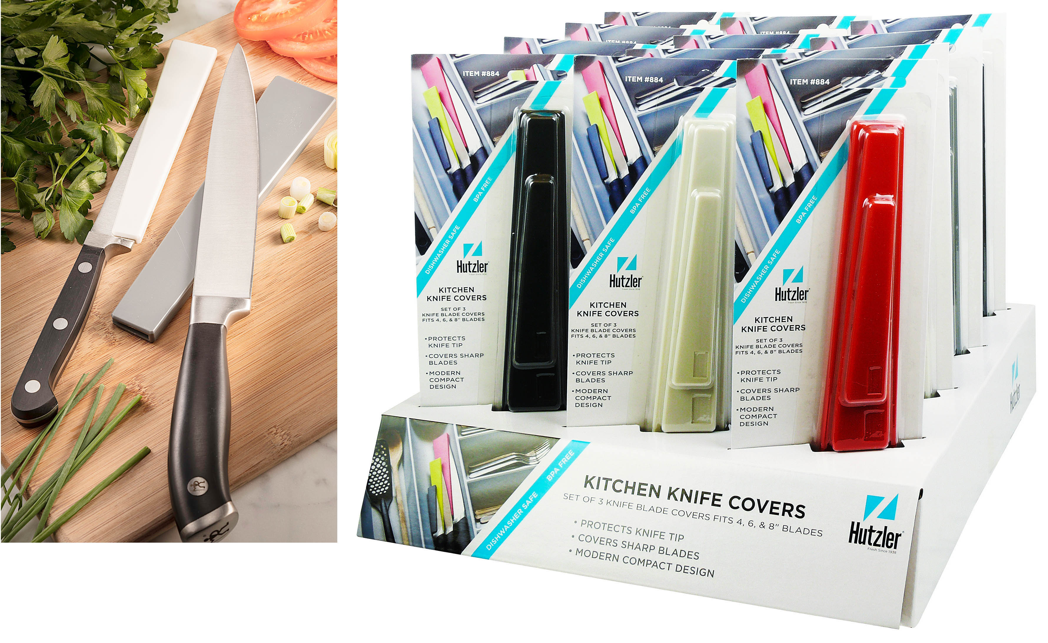 12-884 Kitchen Knife Covers Counter Display (12 Pack)