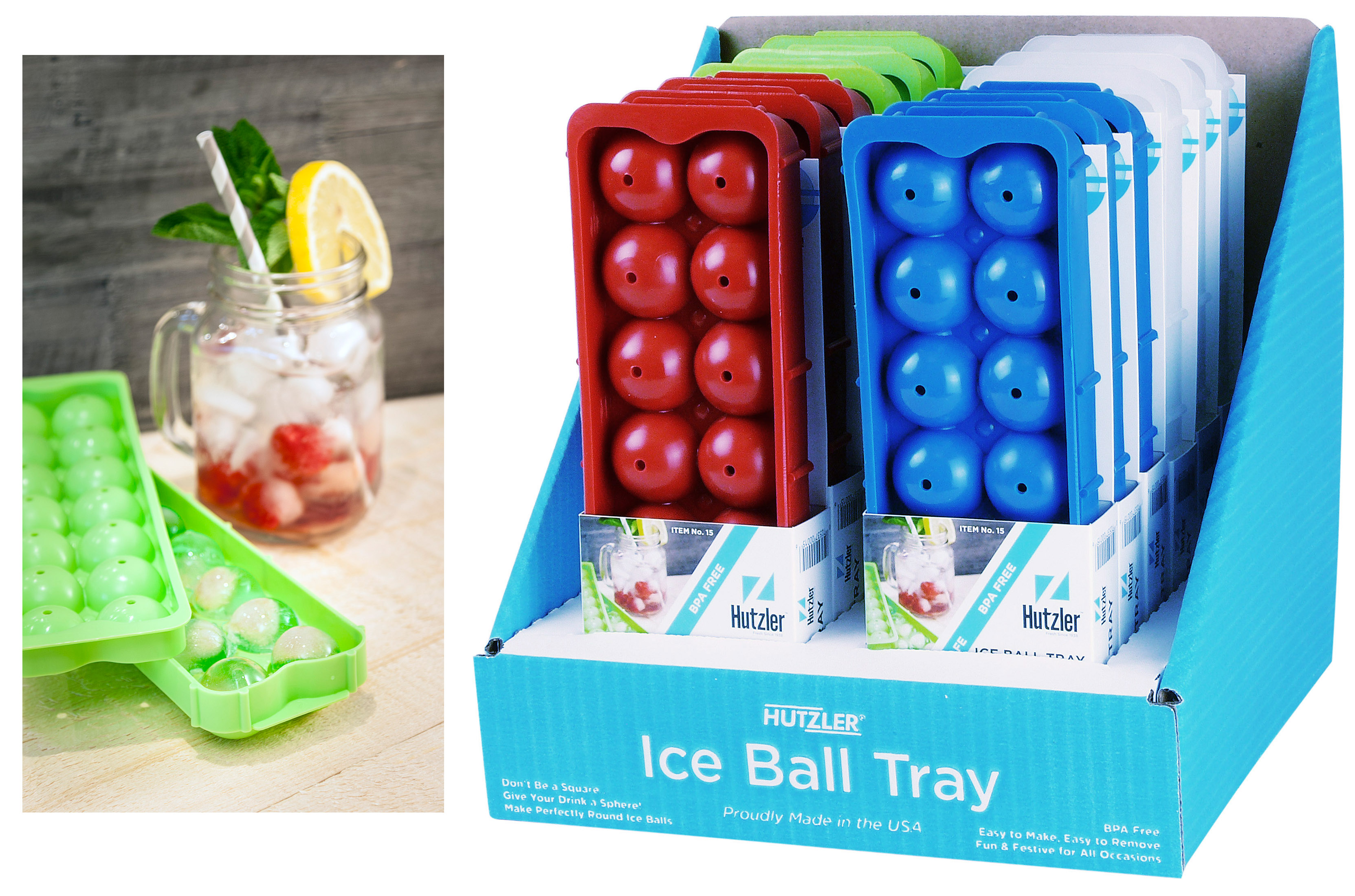 12-15 Ice Ball Tray Counter Display (12 Pack)