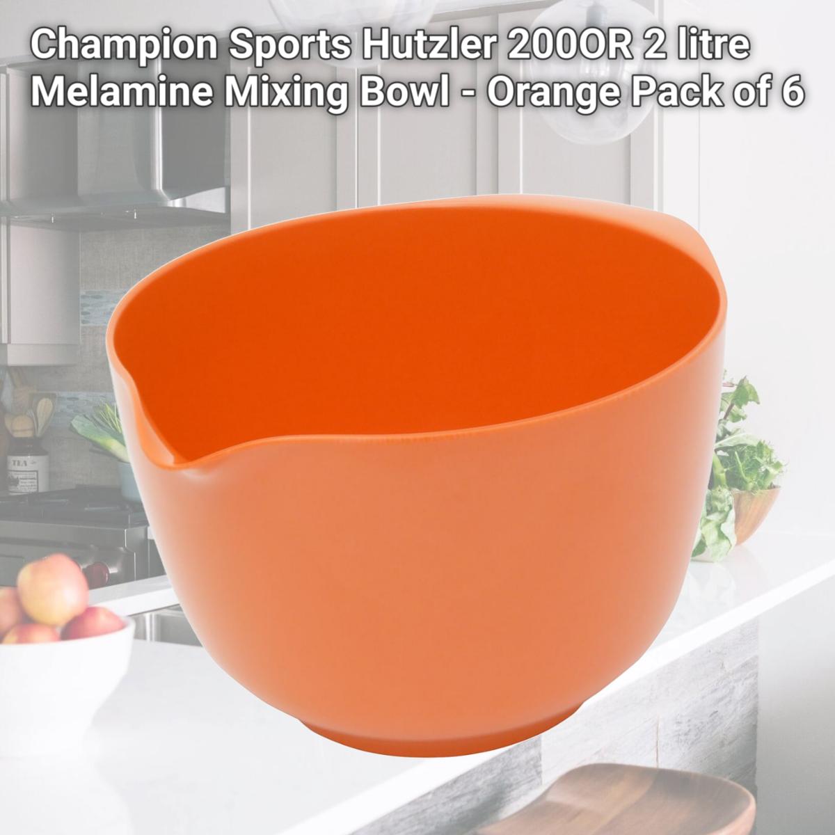 Picture of Champion Sports Hutzler 200OR 2 litre Melamine Mixing Bowl - Orange  Pack of 6