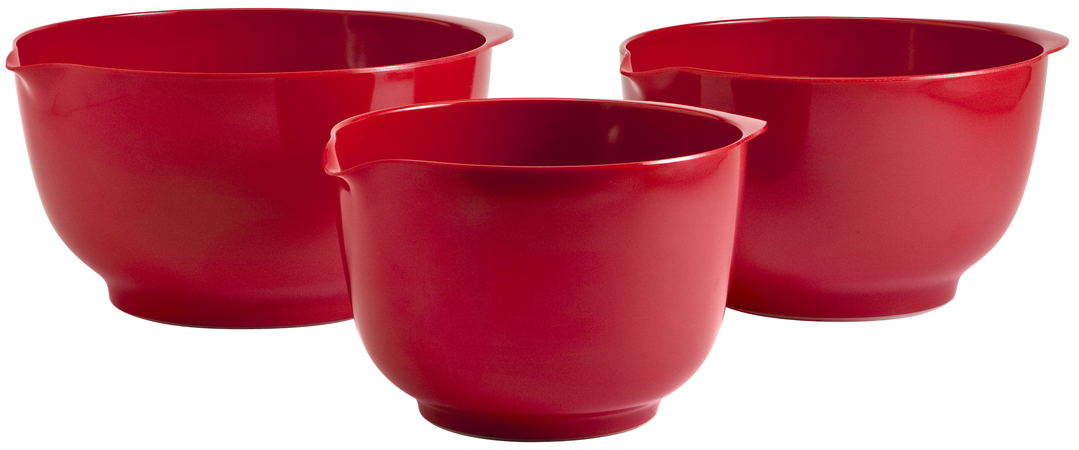 234rd Melamine Mixing Bowl Set Gift Box - Red, Set Of 4
