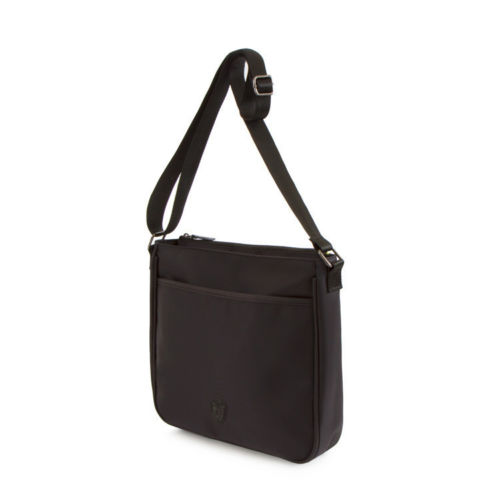 30099-0001-00 Hilite Dual Zip Crossbody Shoulder Bag, Black